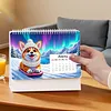 Dog 2027 DIY Paper Diamond Painting Calendar Set Special Shaped Drill Monthly Flip Tabletop Calendar Kit Handmade for Adults Beginners Gift Home Office Decor