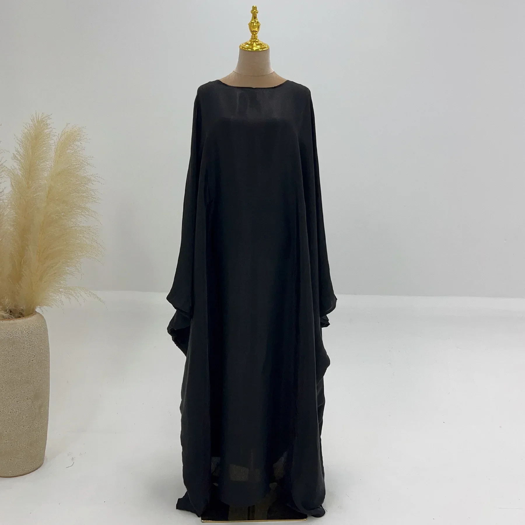 Wimawait fairy dress women Maxi Dresses for Women Ramadan Satin Abaya Muslim Summer Batwing Sleeve Abayas Women Kaftan Robes Muslim Dress Outfits Gowns