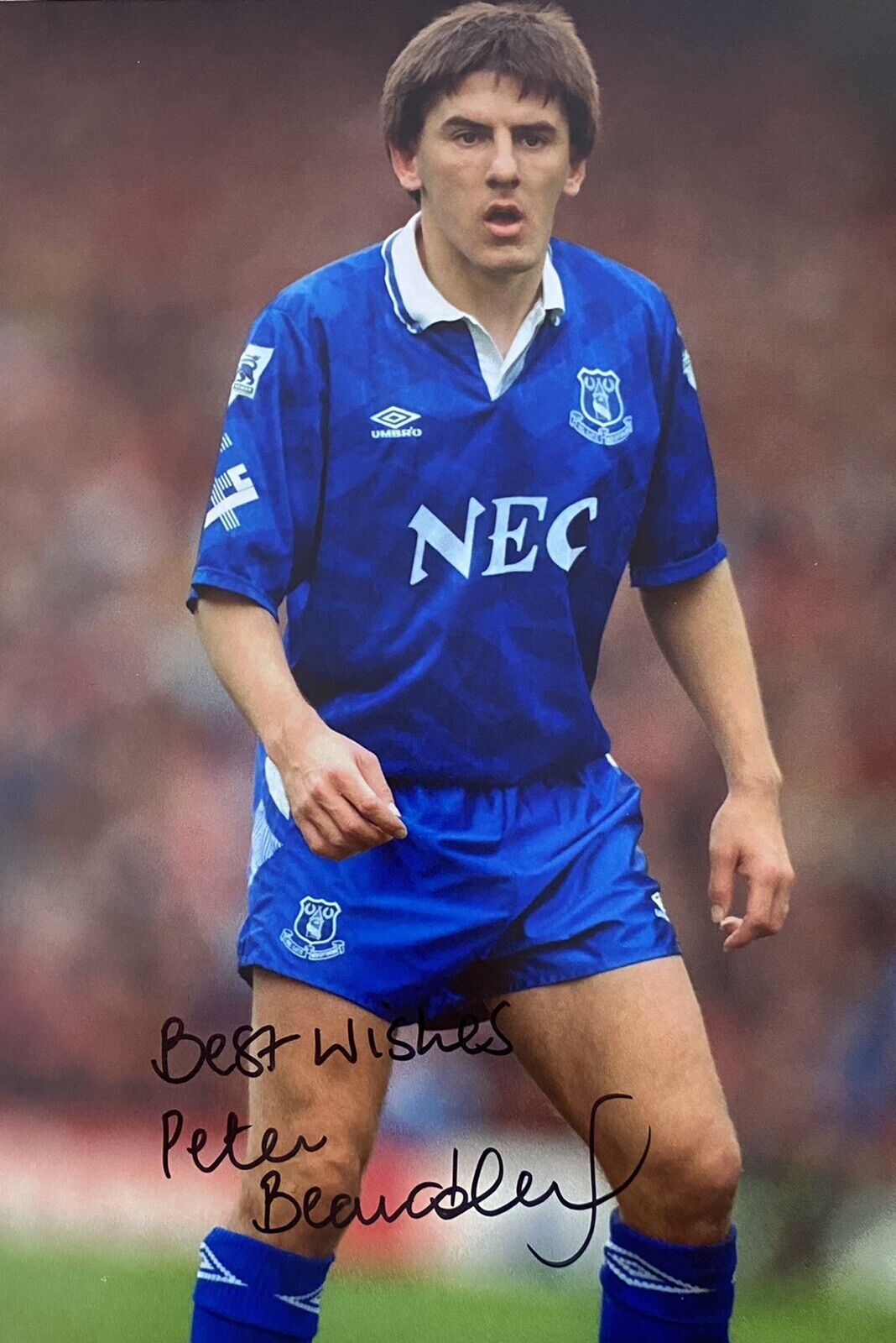 Peter Beardsley Genuine Hand Signed Everton 12x8 Photo Poster painting