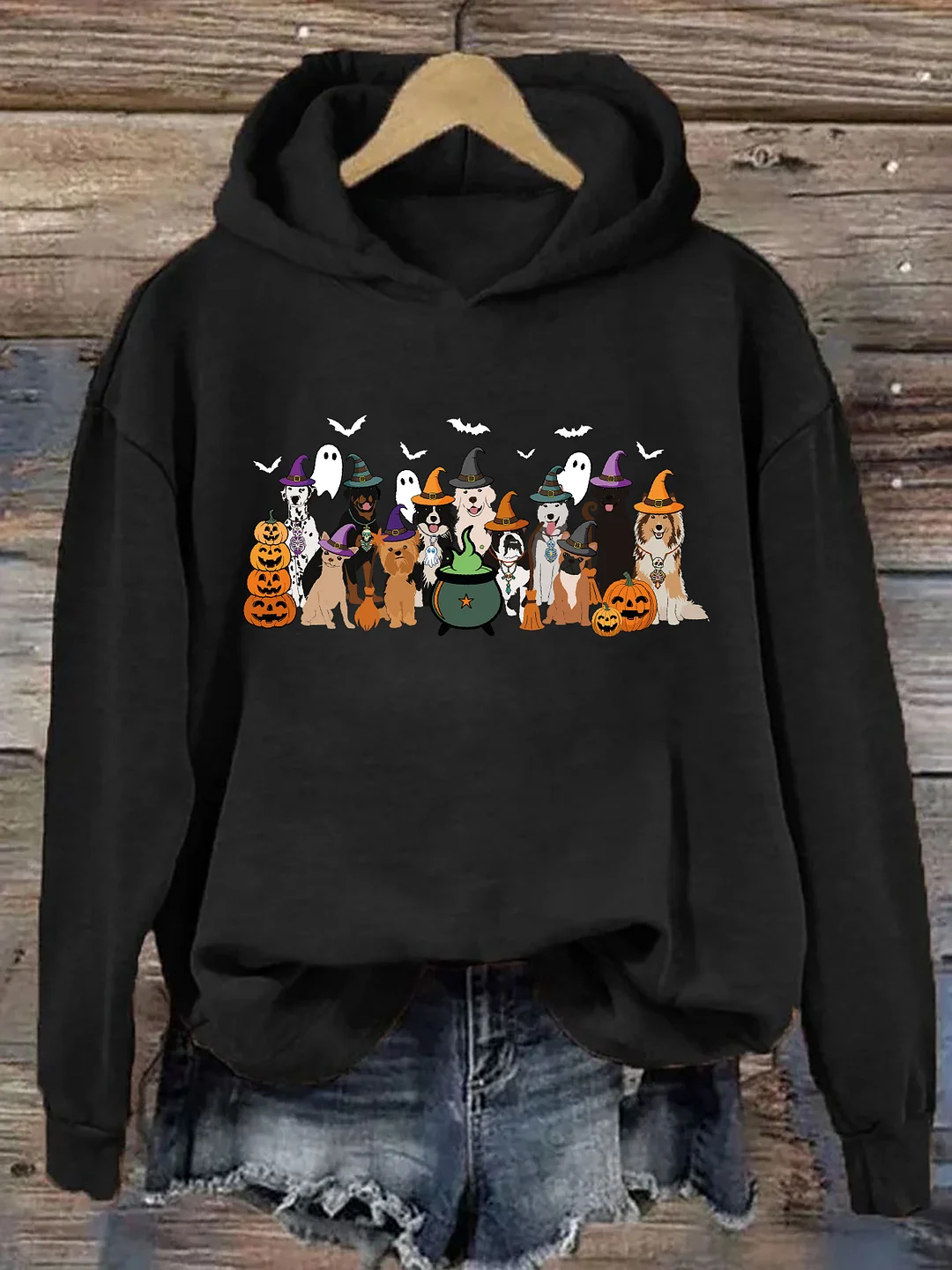 Witch Dogs Halloween Hoodie