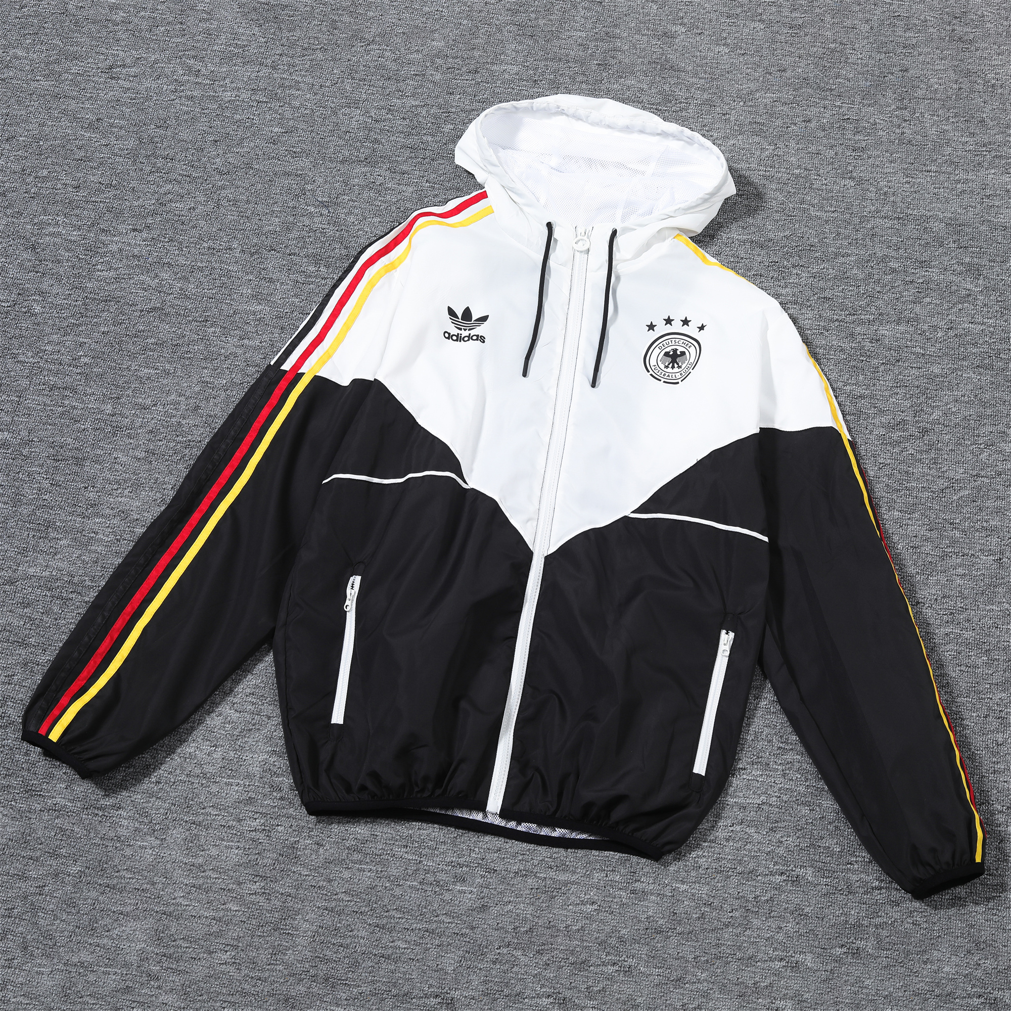 Germany 2024 National Flag Tricolor Hooded Windbreaker - Player Version