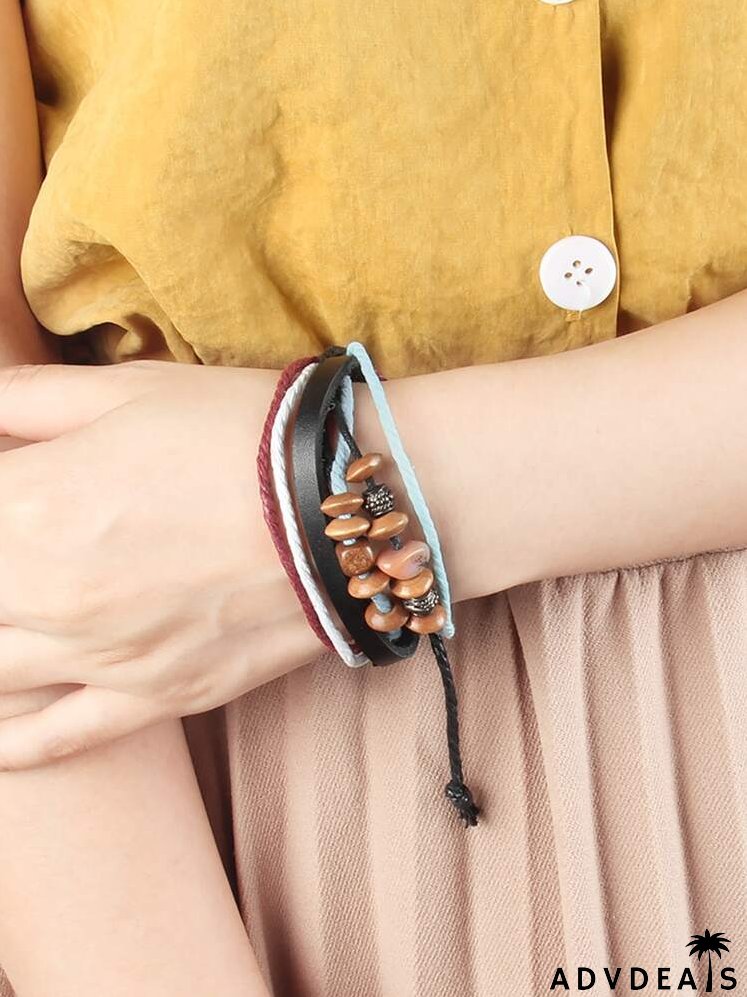 Bead Decor Layered Bracelet