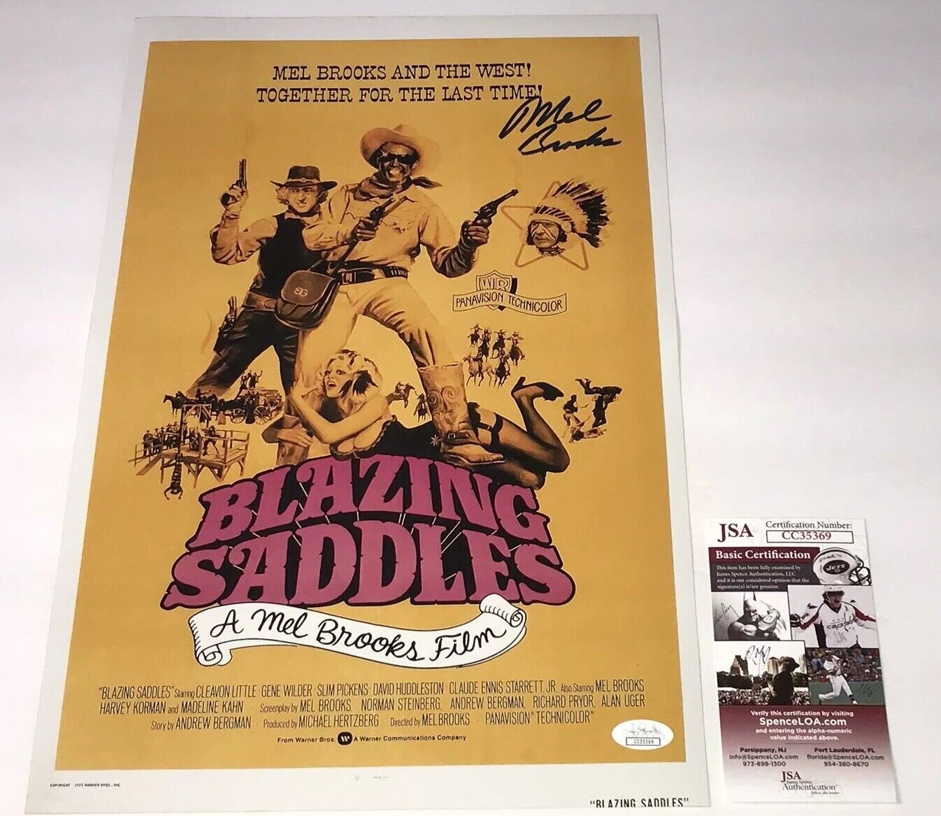 Mel Brooks BLAZING SADDLES Signed 11x17 Photo Poster painting JSA COA In Person Autograph