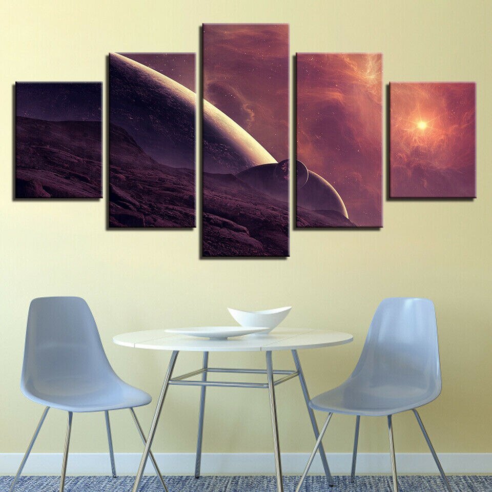 Wall Art Canvas Paintings Home Decor Outer Space Pictures HD Printed 5 Panel HD Print Poster Room Decor No Framed 5 Pieces