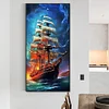 Diamond Painting-DIY Full Round Drill Large Sailboat(80*40 CM)
