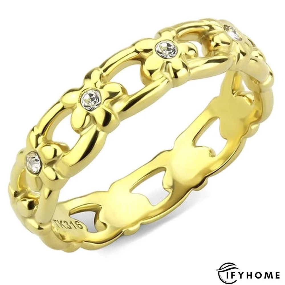 Daisy Gold(Ion Plating) Stainless Steel Ring | IFYHOME