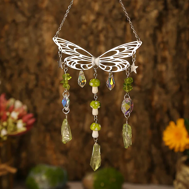 Olivenorma Crystal Butterfly Wings Sunshine Catcher Wind Chime