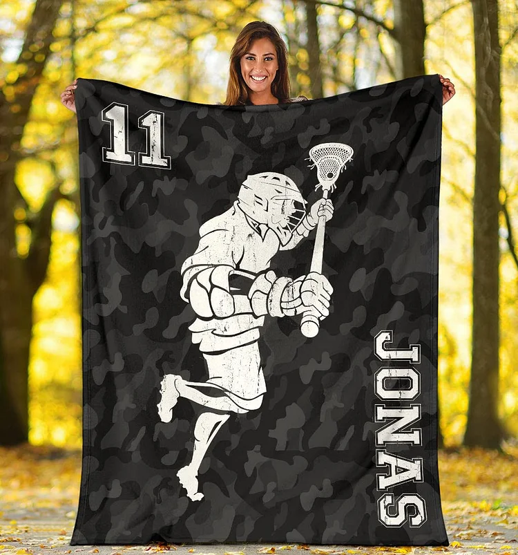 Personalized Lovely Lacrosse Blanket for Comfort & Unique | BKKid09[personalized name blankets][custom name blankets]