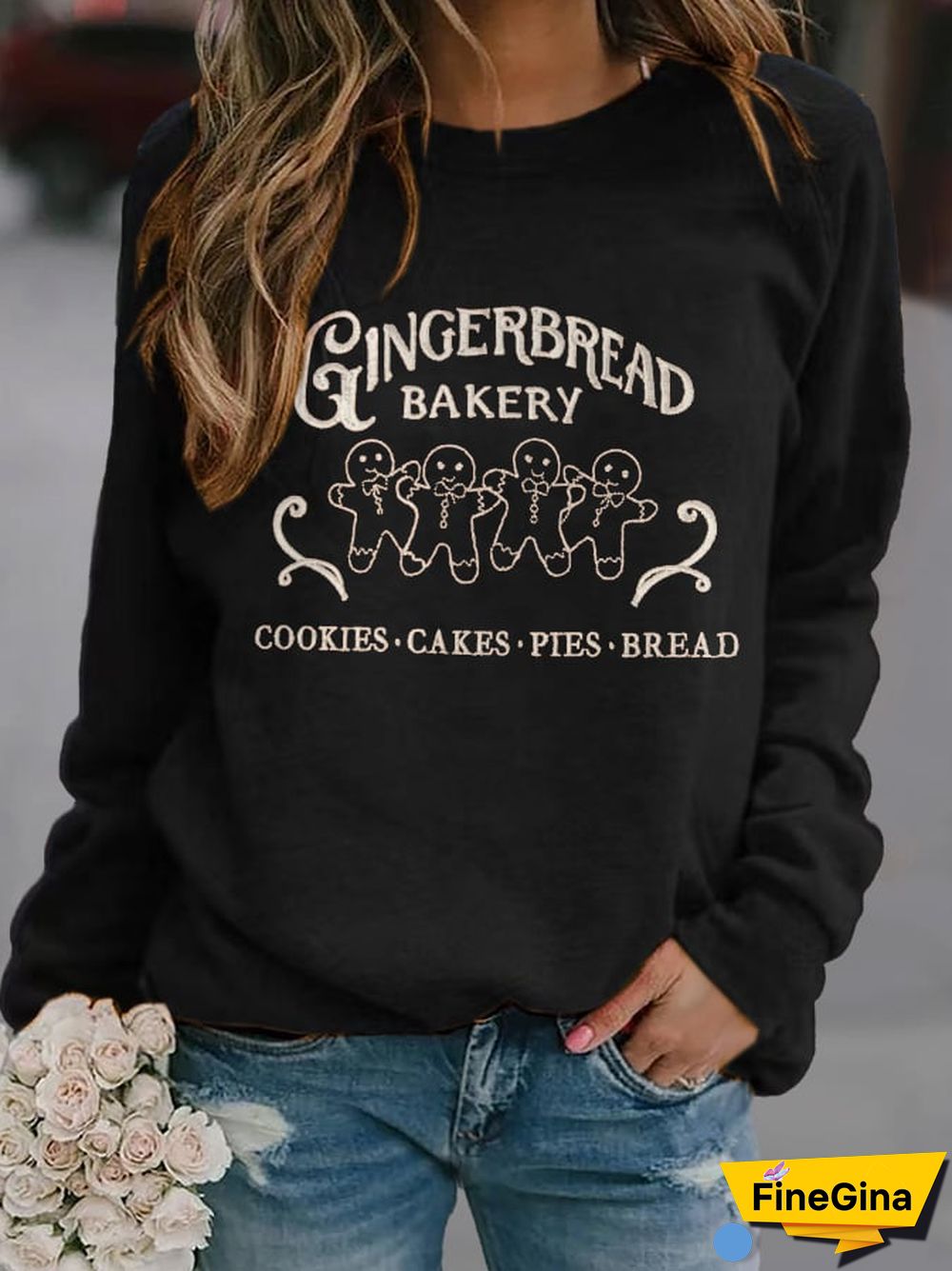 Women's Casual Christmas Print Long Sleeve Sweatshirt