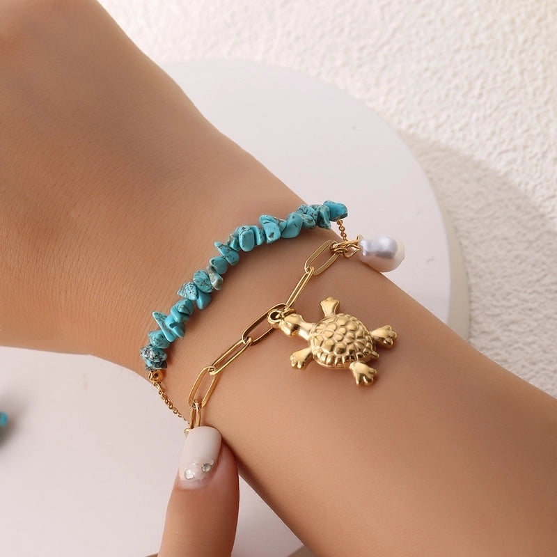 Cute Beach Tortoise 304 Stainless Steel Bracelets In Bulk