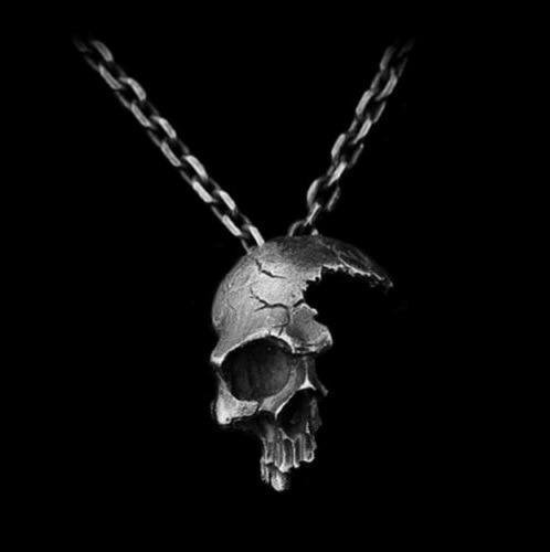 Metal Half Skull Necklace