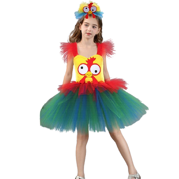 Kids Girls Funny Animals Chick  Dress Outfits Cosplay Costume Halloween Carnival Suit