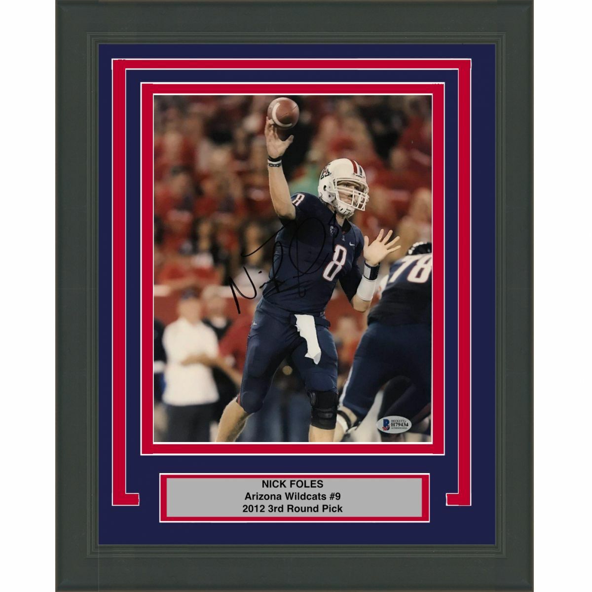 FRAMED Autographed/Signed NICK FOLES Arizona Wildcats 8x10 Photo Poster painting Beckett BAS COA