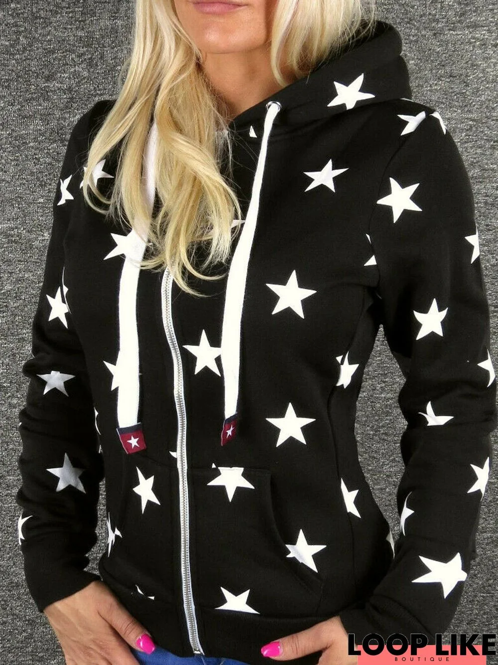 Long Sleeve Printed Star Knit coat