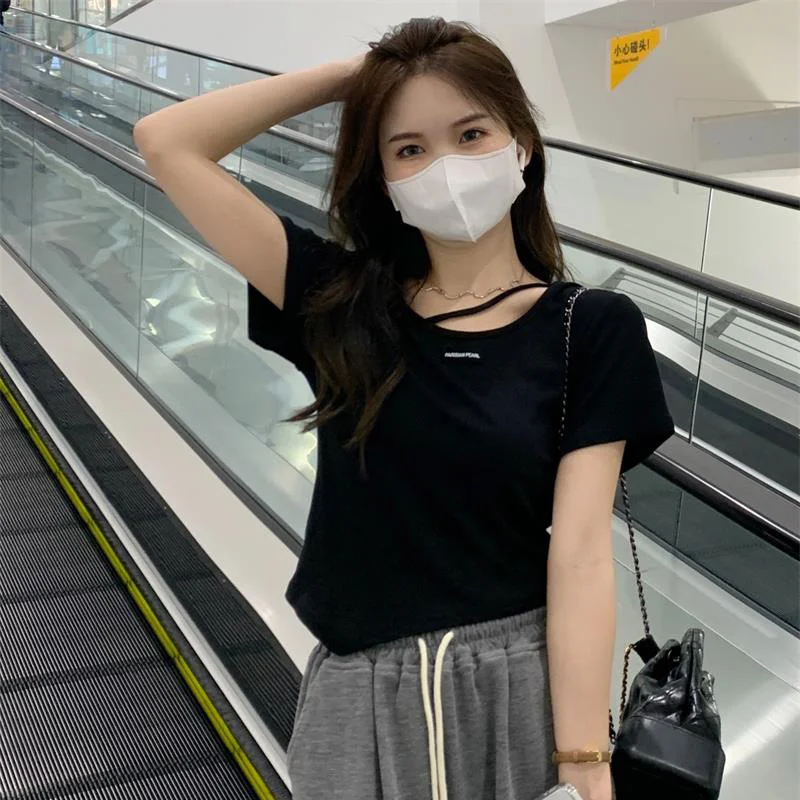 Pongl Pongl Design Sense Short-Sleeved T-Shirt Female Summer Korean Version 2024 New Hot Girl Wind Pure Desire White Bottom Top