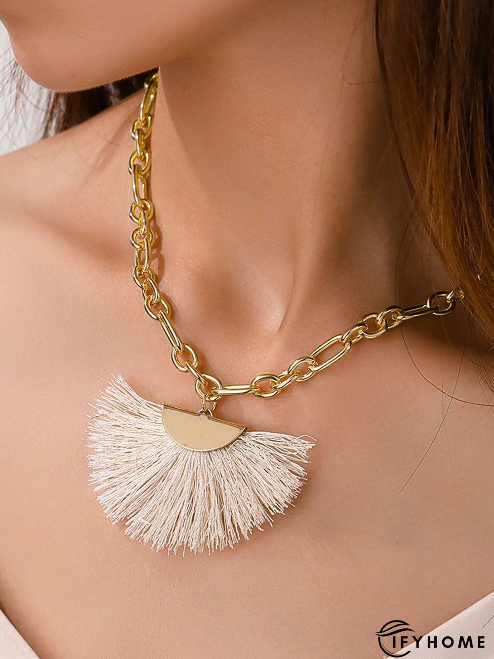 Boho Chain Tassel Pendant Necklace Beach Vacation Ethnic Jewelry | IFYHOME