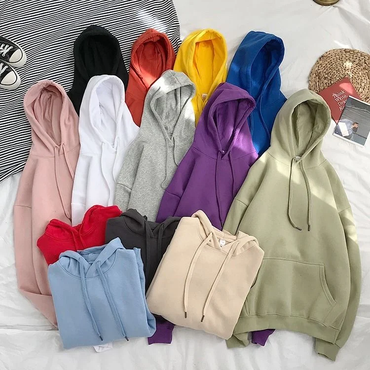 13 Colors Solid Hoodies Winter Thicken Oversized Hooded Woman Sweatshirt Casaul Pocket Loose Warm Plus Fleece Female Hoody Tops