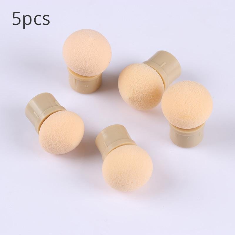 5Pcs Round Replaceable Sponge Heads Shading Pen Dotting Brush Sponge Head Rhinestone Handle Nail Art Brush Nail Painting Tools