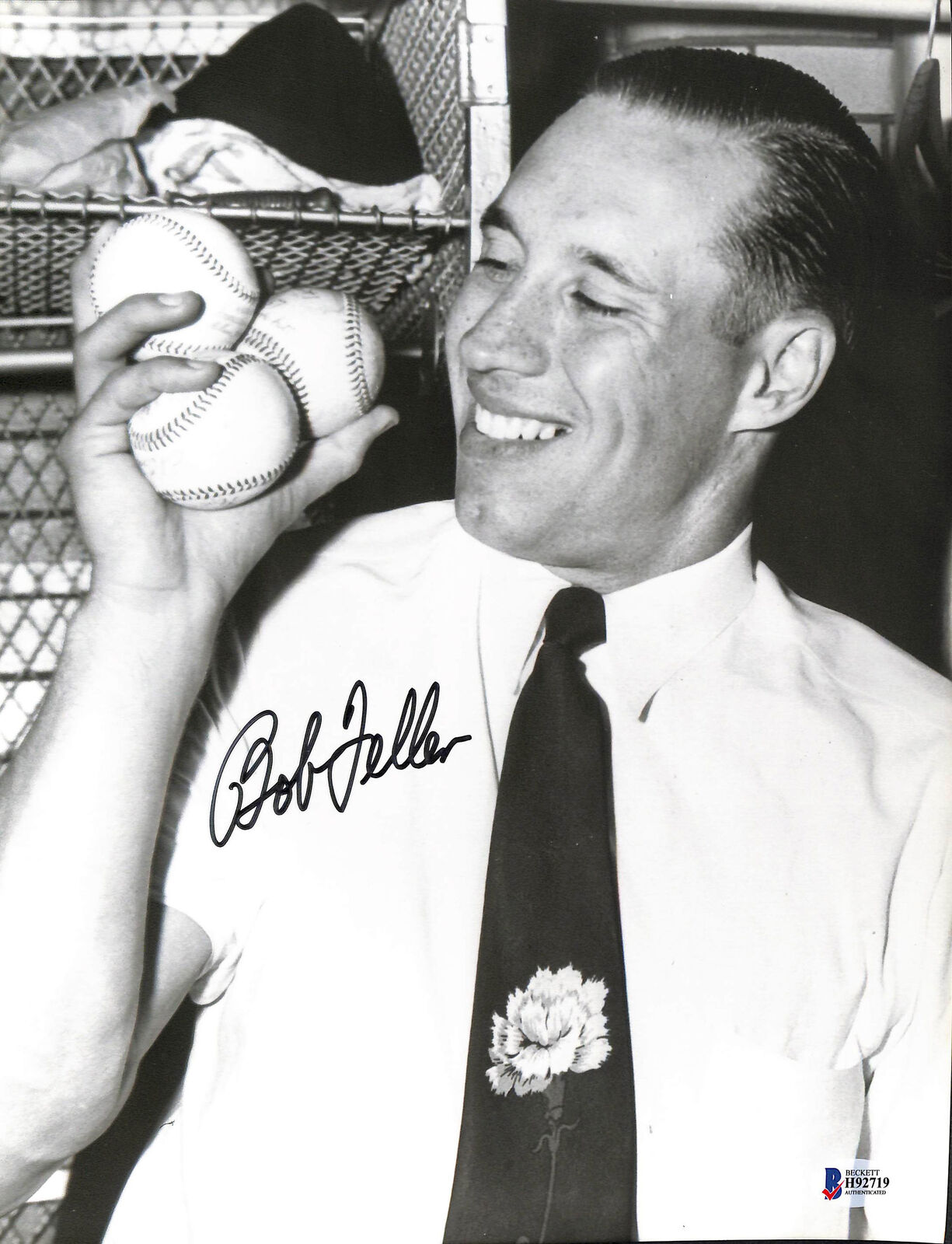 Indians Bob Feller Authentic Signed 11x14 Photo Poster painting Autographed BAS #H92719