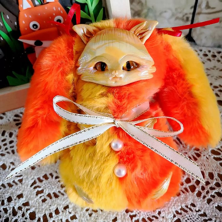 Fantasy Creature Little Fox Art Doll Plush Elf Creature Mythical Creatures Creepy Animal Gifts