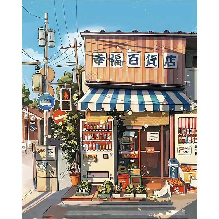 11CT Printed Cross Stitch Kit-Anime Hayao Miyazaki House Scenery -50*60cm