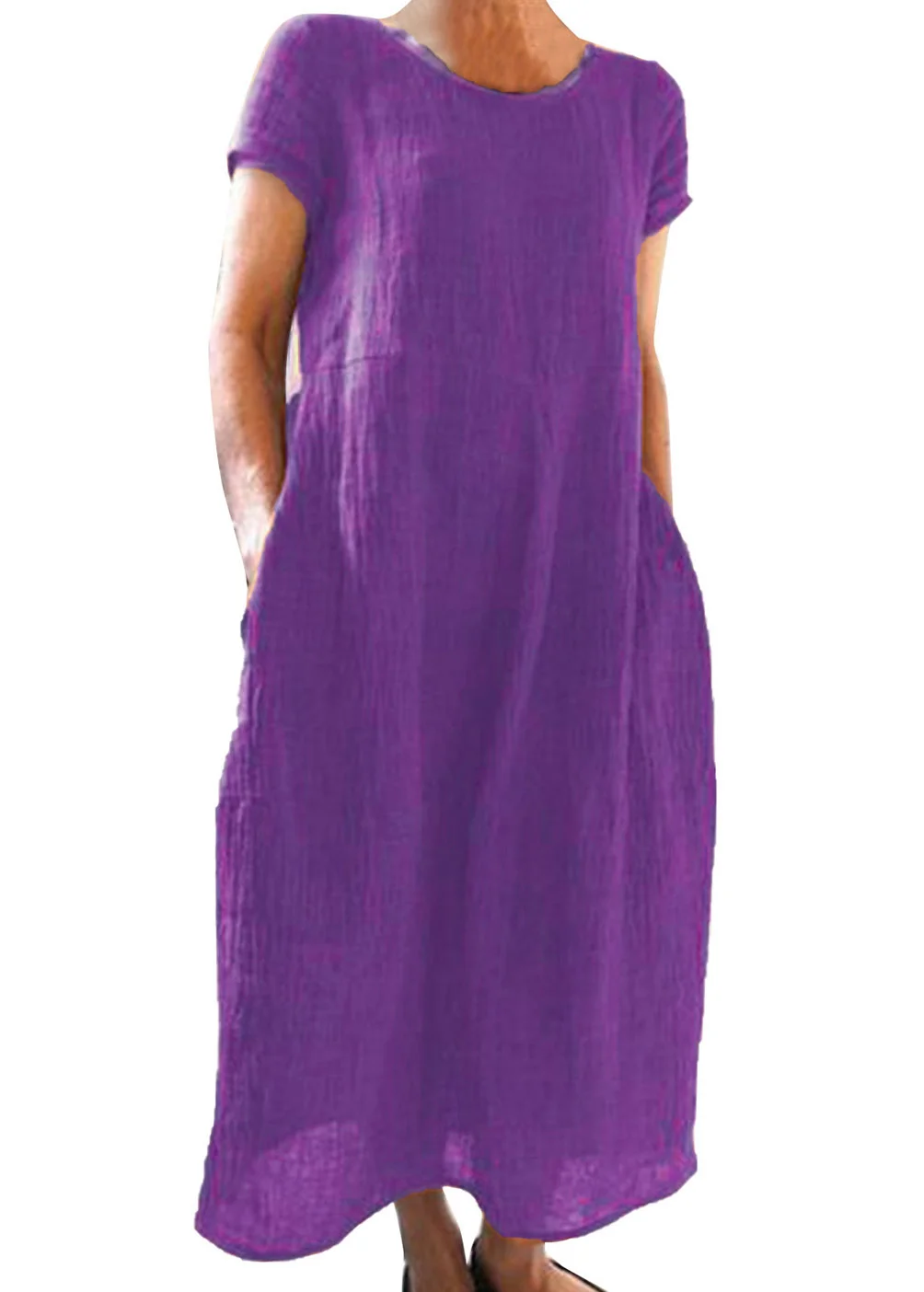 Linen And Cotton Casual Maxi Dress