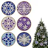 Peinture en diamant perle DIY de No&euml;l 6 pi&egrave;ces d&rsquo;ornements en bois 3,07x3,07 pouces