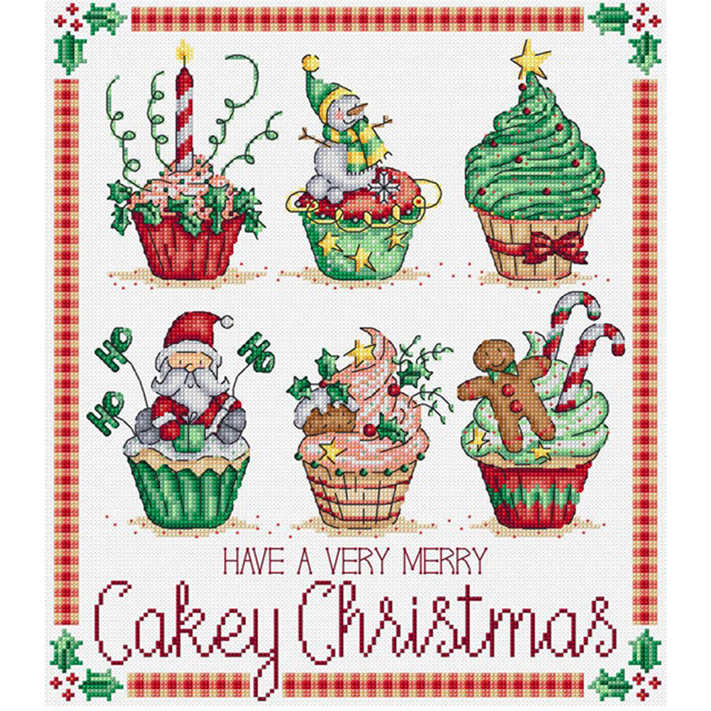 Christmas Cup 11CT pre-stamped canvas(40*35cm) cross stitch