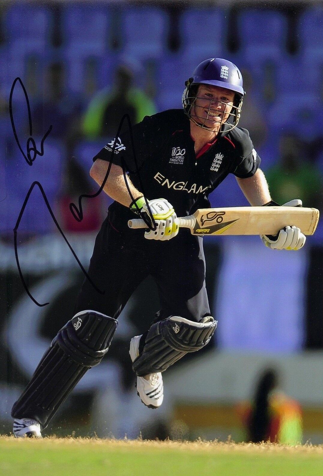 Eoin Morgan Signed 12X8 Photo Poster painting England Cricket Legend AFTAL COA (2631)