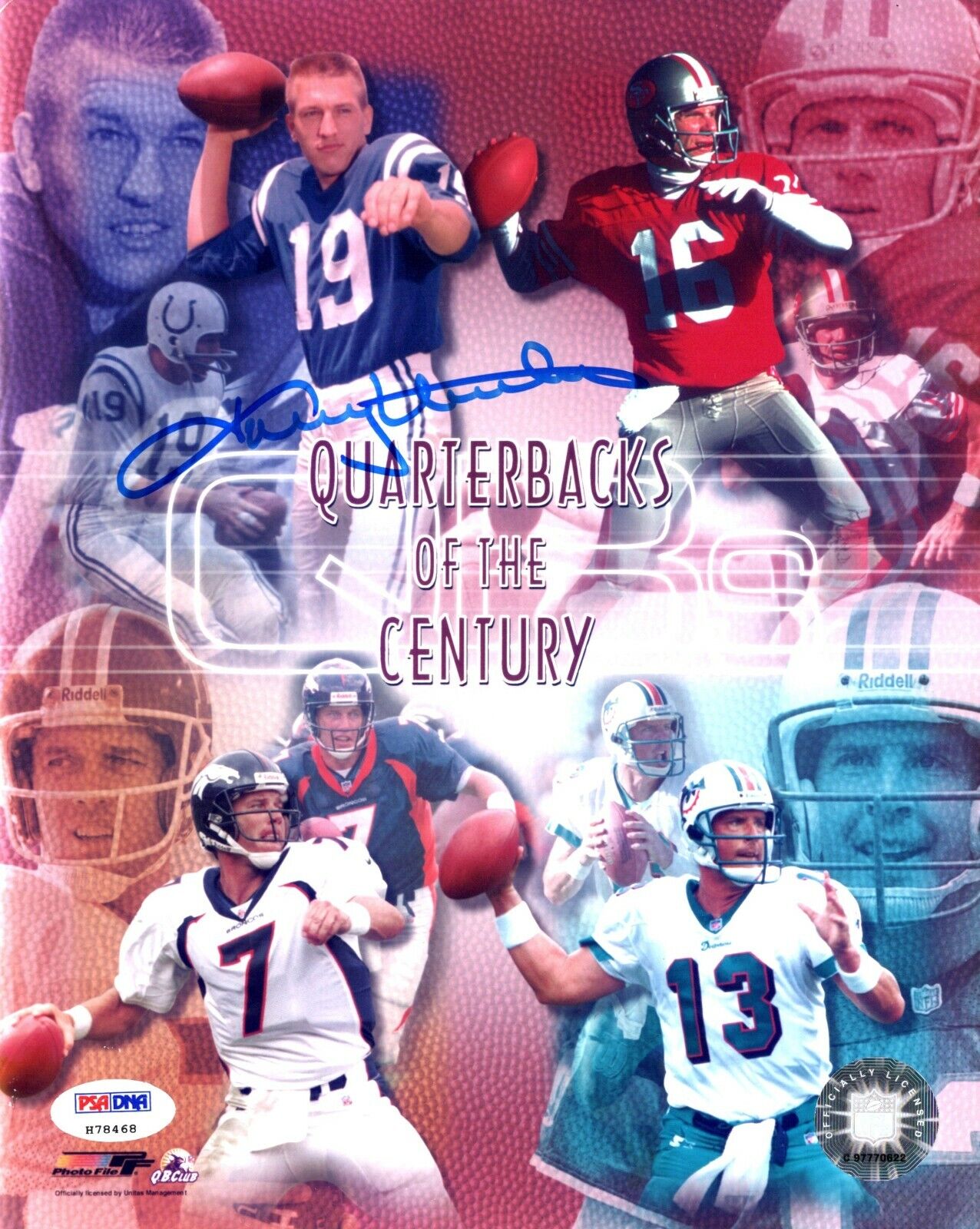 Johnny Unitas Signed Autographed Colts QB's of the Century 8x10 Photo Poster painting + PSA/DNA