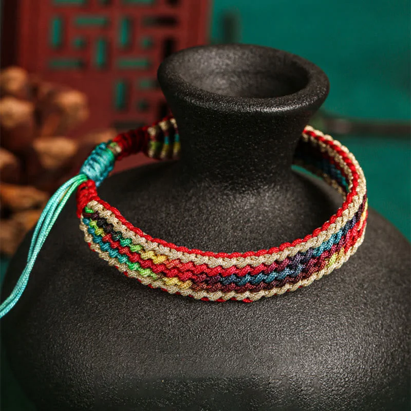 Tibet Rainbow Multicolored Protection Braided String Bracelet