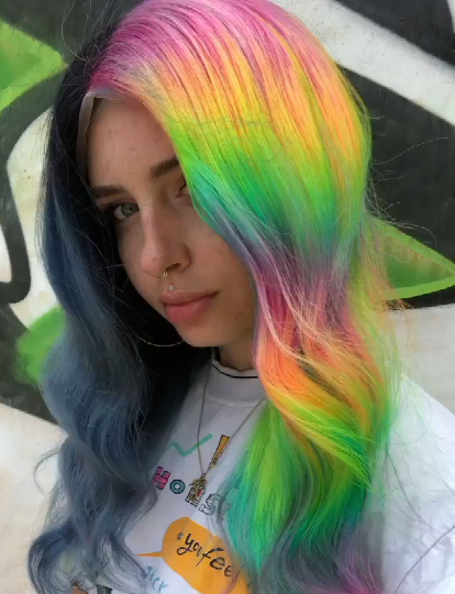 US Mall Lifes® | (🔥HOT)BLACK MIX RAINBOW MANUAL DYEING COLORS WIG SPECIAL 100% DENSITY GLUELESS FRONTAL HD 360 LACE WIG US Mall Lifes