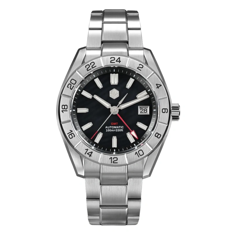 San Martin 42mm NH34 GMT Natural MOP Dial Watch SN0130 San Martin Watch san martin watchSan Martin Watch