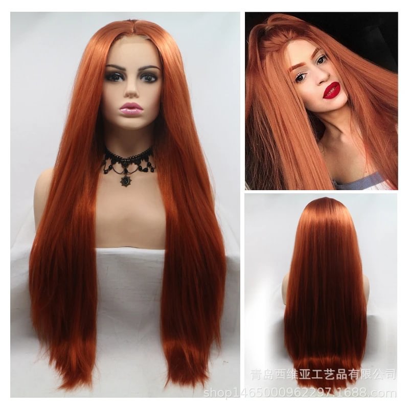2021 Red Straight Mini Lace Front Wigs-elleschic