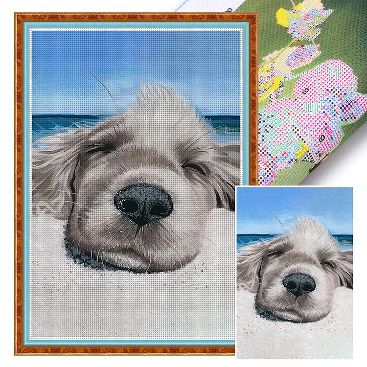 Cute Dog (40*60cm) 11CT Stamped Cross Stitch gbfke