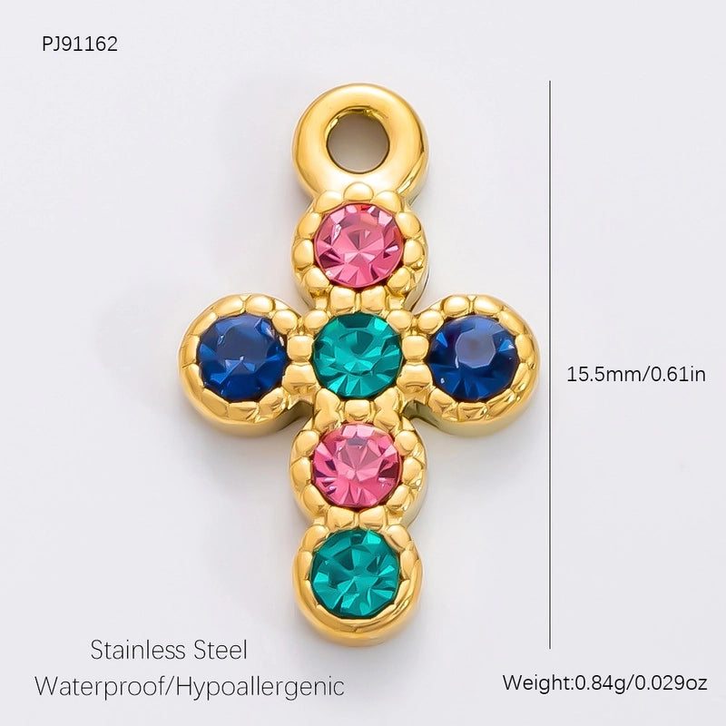 1 Piece 304 Stainless Steel Geometric Cross Heart Shape Jewelry Accessories Pendant