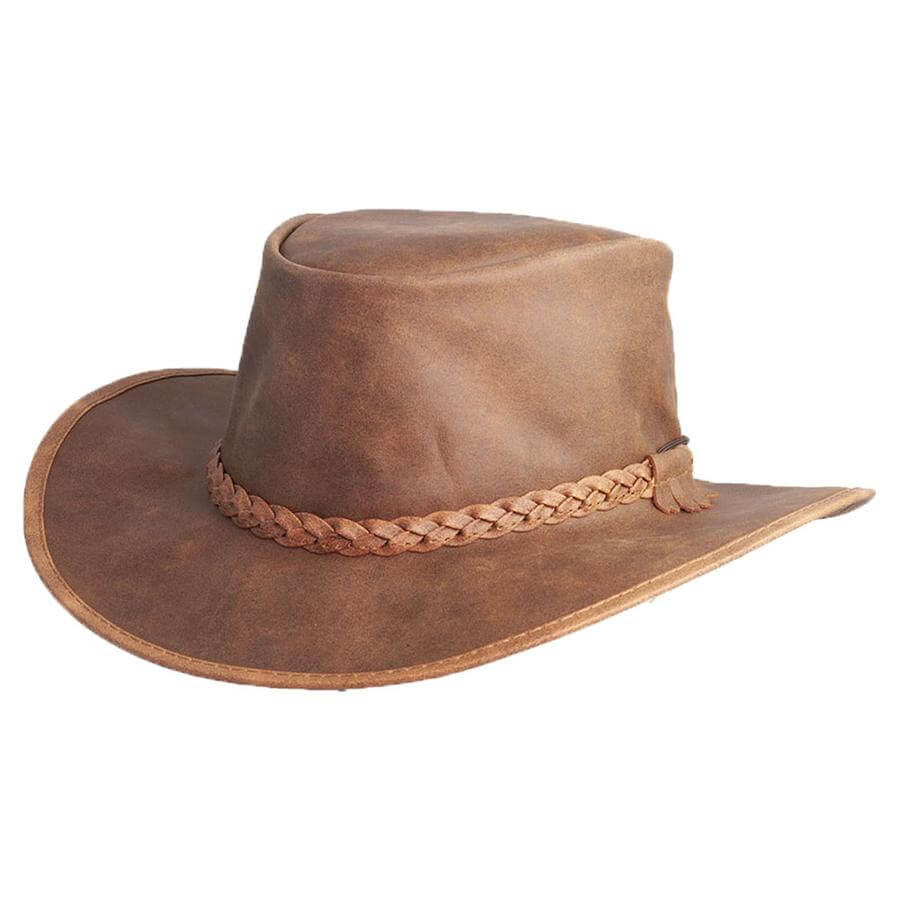 Crusher - Mens Crushable Leather Outback Hat