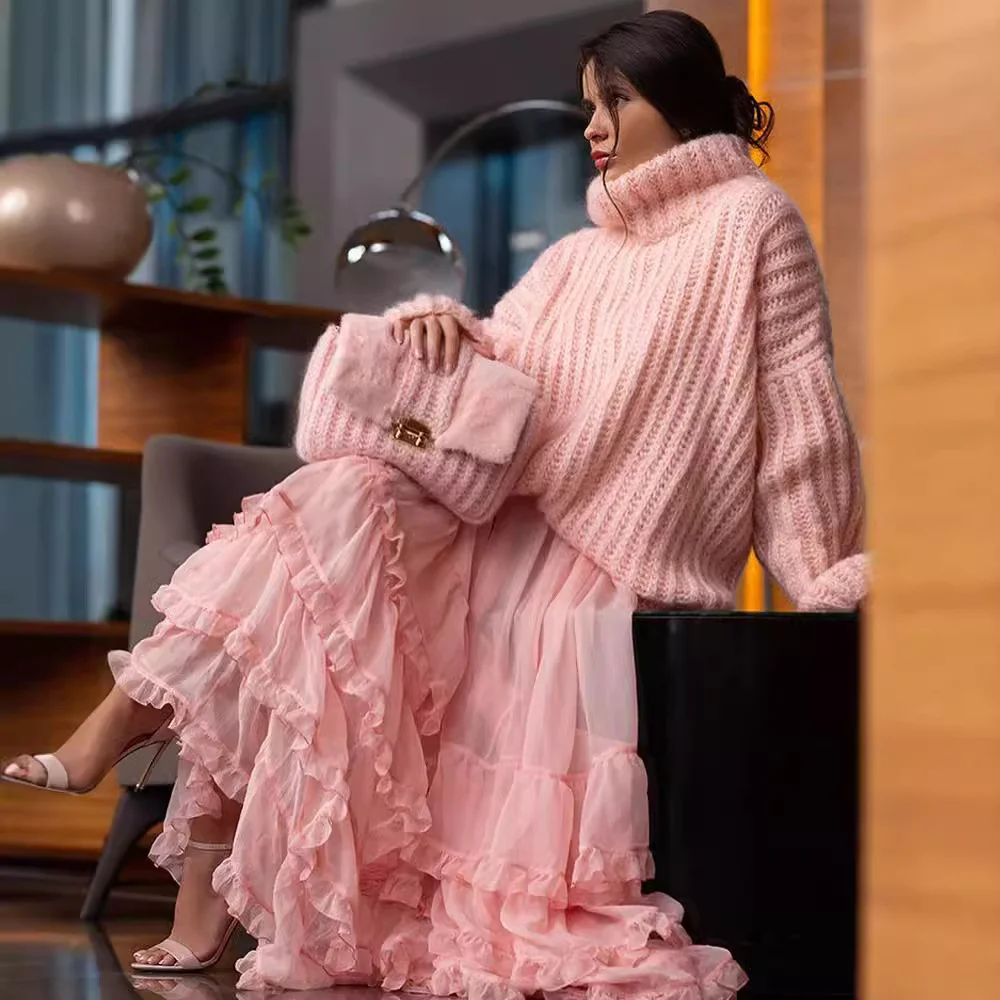 Nigikala Nigikala Winter New Sweater Knitted Jersey Women's Fluffy Long-Sleeved Sweater