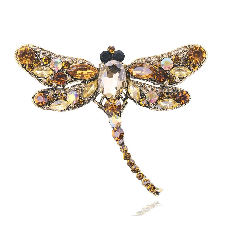 Jiebangke Blue Crystal Dragonfly Animal Brooches Jeweley Gifts Fashion Rhinestone Wings Dragonfly Brooch For Women Man Suit Exquisite 2025