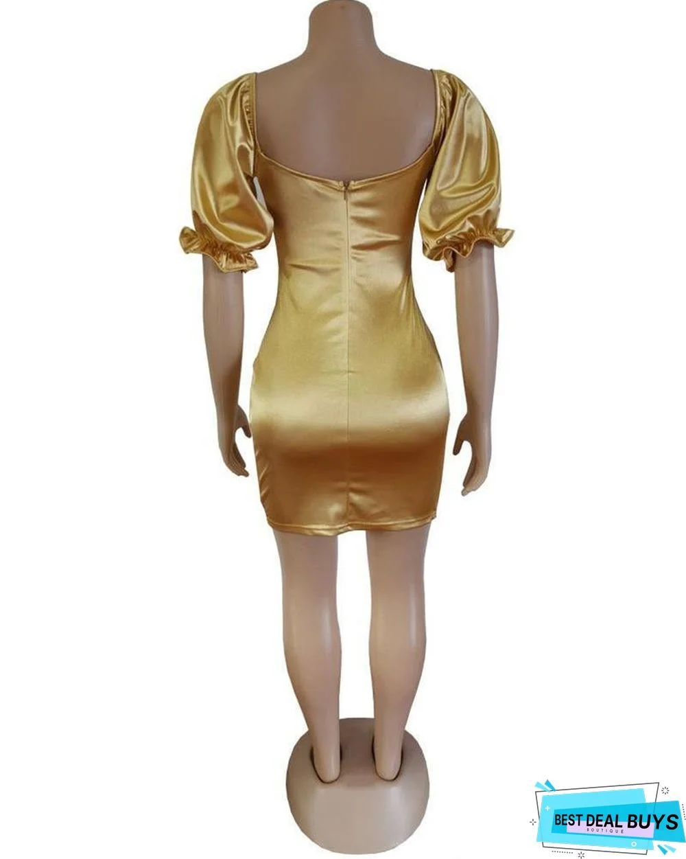 Solid Open Back Bodycon Dress