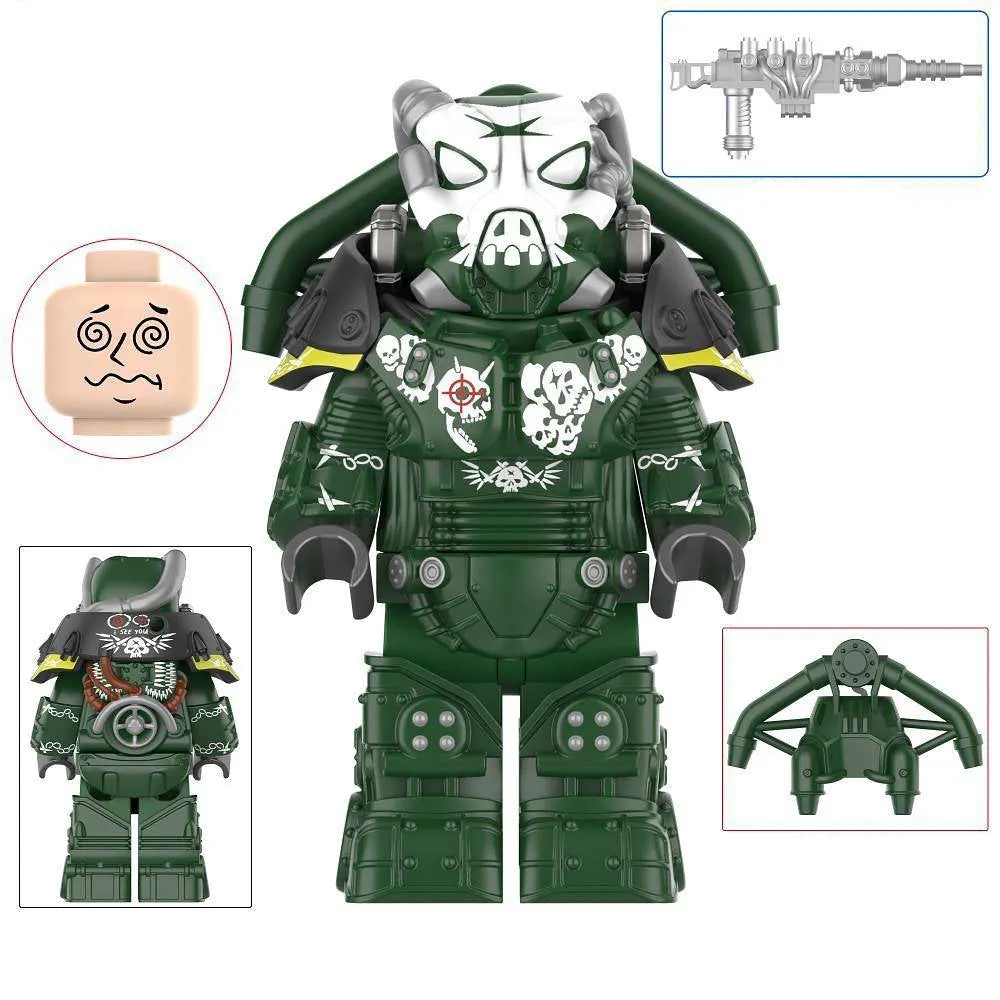 X-01 Power Armor (Gunner Captain) Custom Fallout Minifigure Minifigure Bricks monstertoys