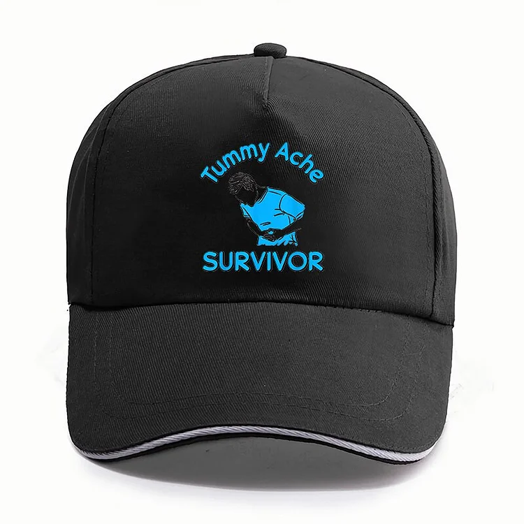 Tummy Ache Survivor Cap Stomach Ache Sensitive Tummy Meme Baseball Caps Casual Unisex Hats