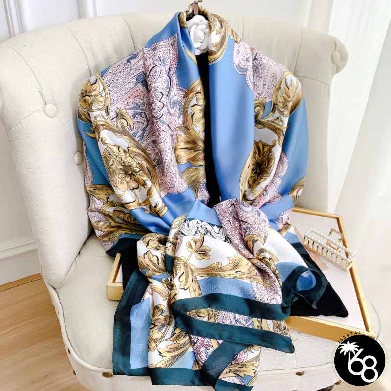 Women's Silk Head Wrap Printed Pattern Trendy Beach Scarves | 168DEAL