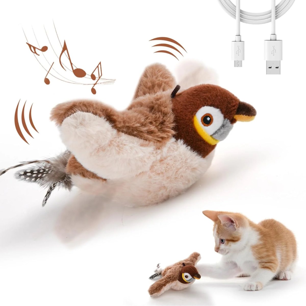 Unique Gift Interactive Chirping & Flapping Toy for Pets