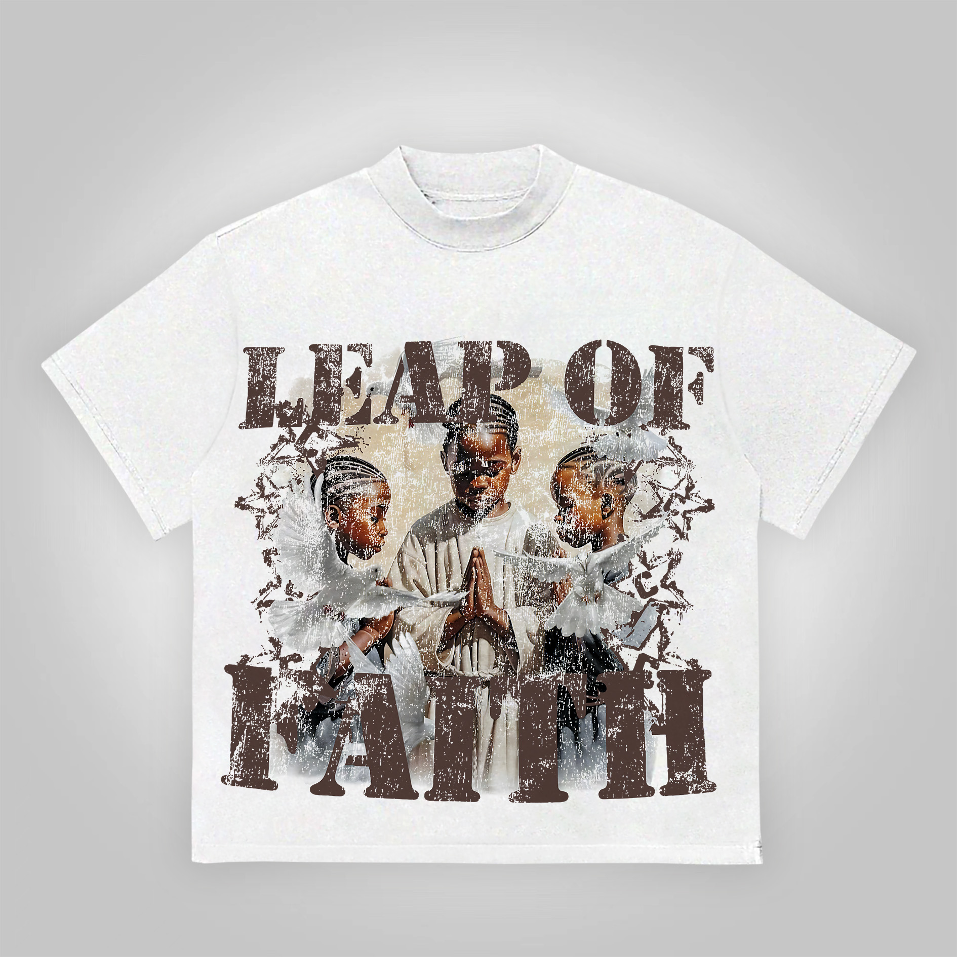 Sopula Vintage Leap Of Faith Graphic 100% Cotton T-Shirt