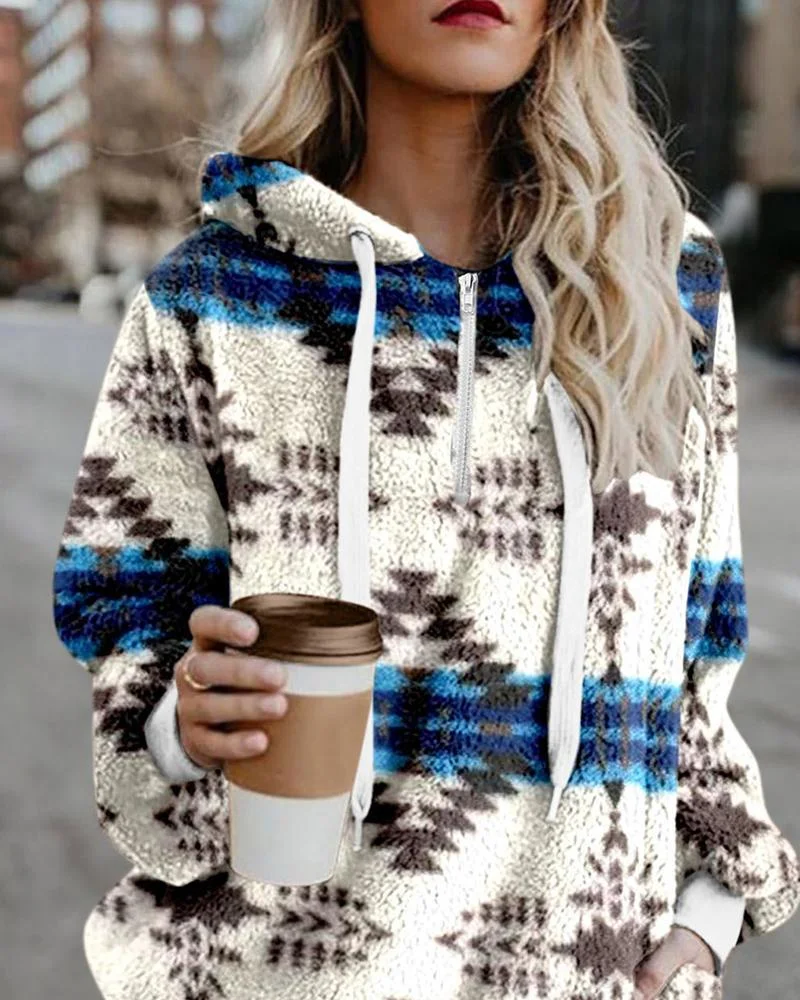 Flannel National Style Printed Sweater
