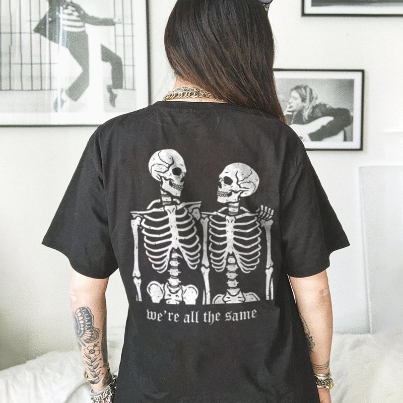 We're all the same skull print designer t-shirt - Krazyskull