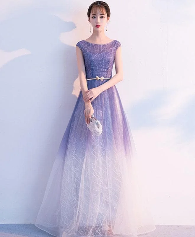 Unique Tulle Long Prom Dress, Tulle Long Evening Dress