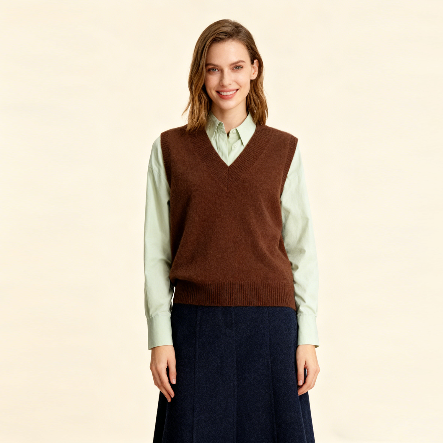 Knitted Casual Women's Cashmere Vest REAL SILK LIFE