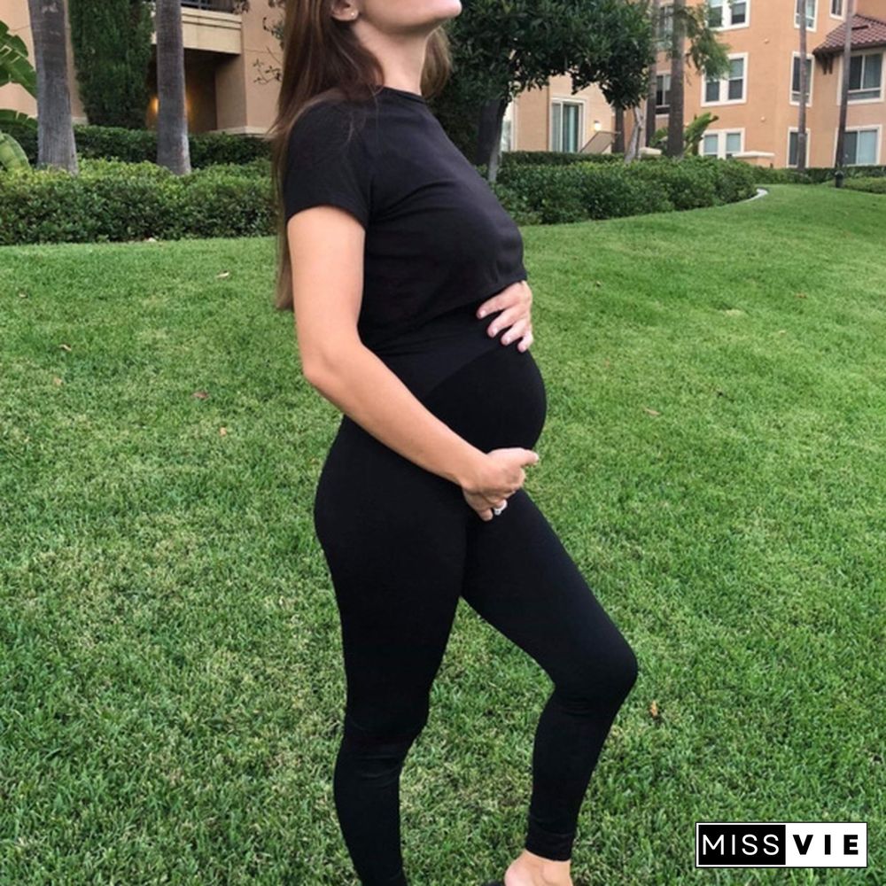 Womens Maternity Leggings Seamless Belly Compression Pregnancy Support Stretch Breathable